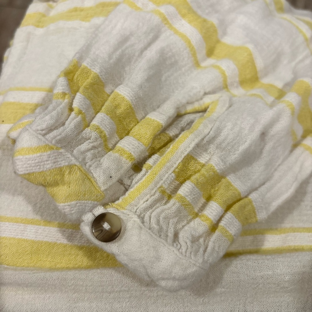 Free People Striped Yellow and White Women's Top Size Small - Picture 8 of 8